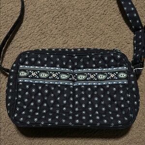 Vera Bradley Patterned Navy Blue Quilted Shoulder Bag